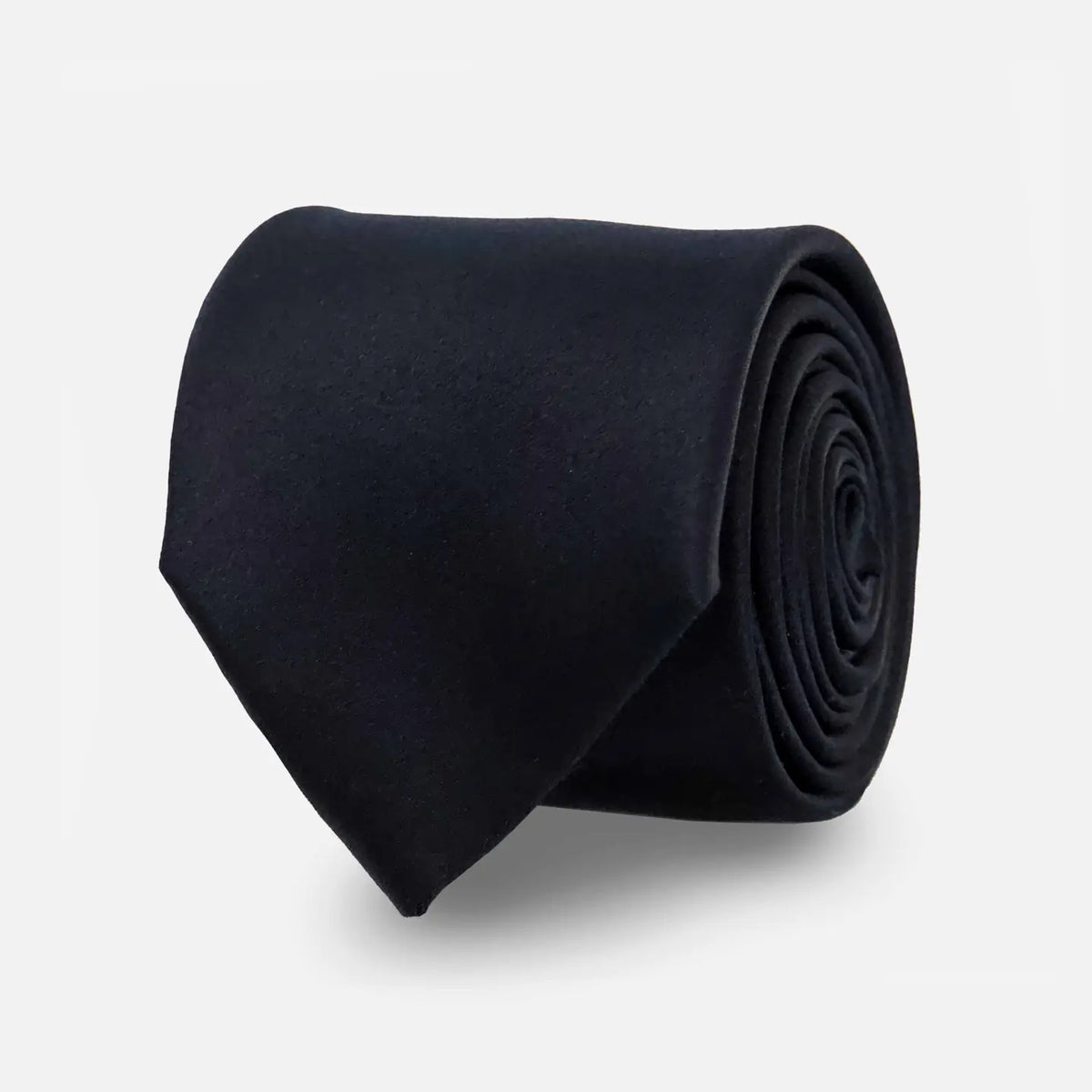 Tie Bar | Solid Satin Black Tie | Black
