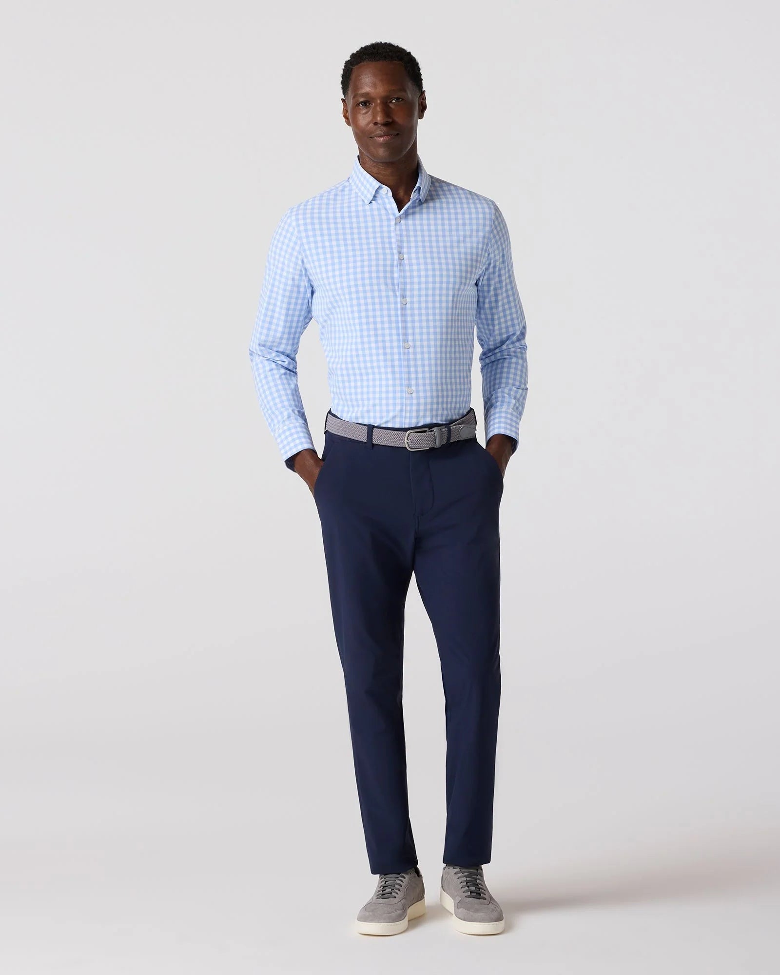 Mizzen+Main | Leeward Dress Shirt Light Gingham | Blue