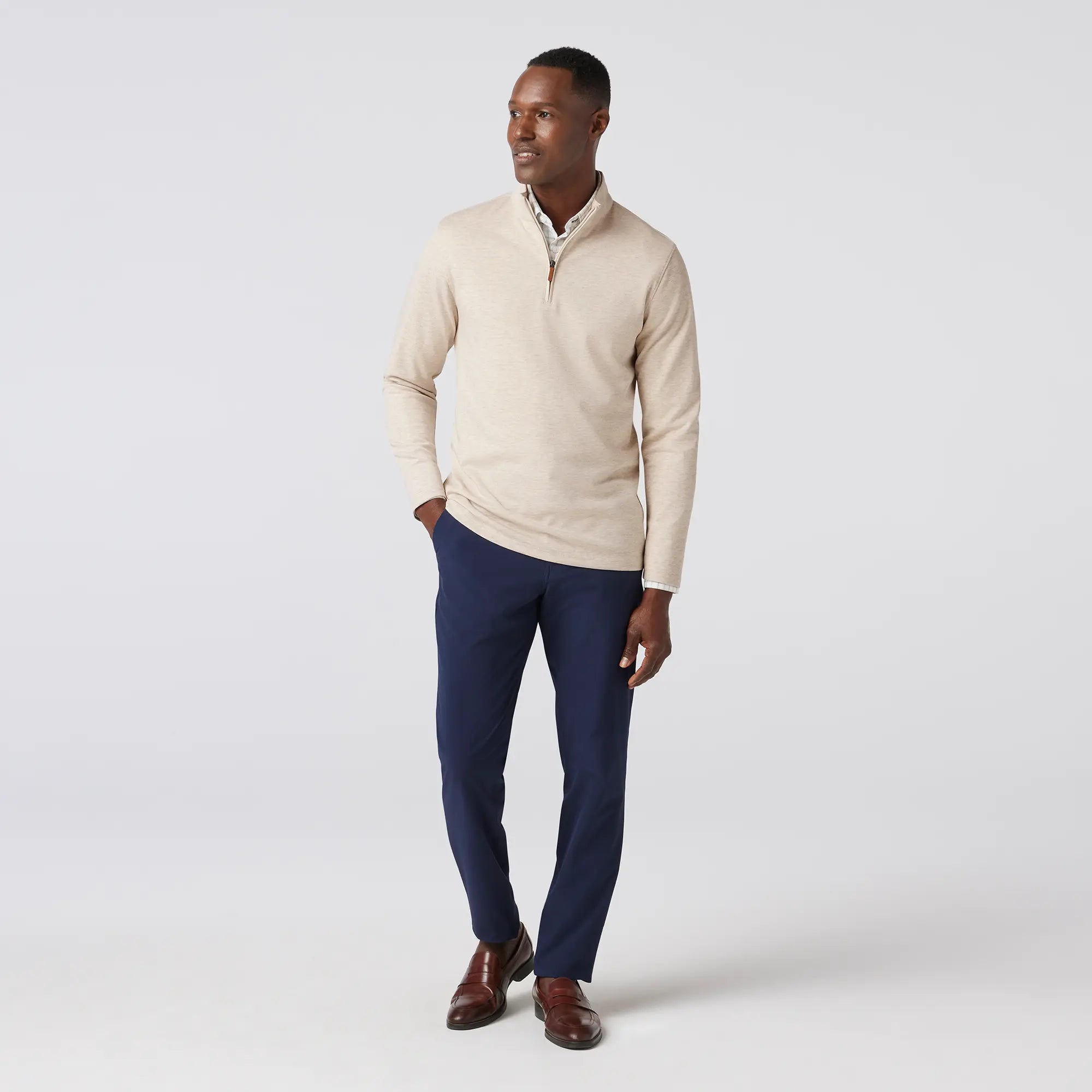 Mizzen+Main | Crandall Quarter Zip | Beige