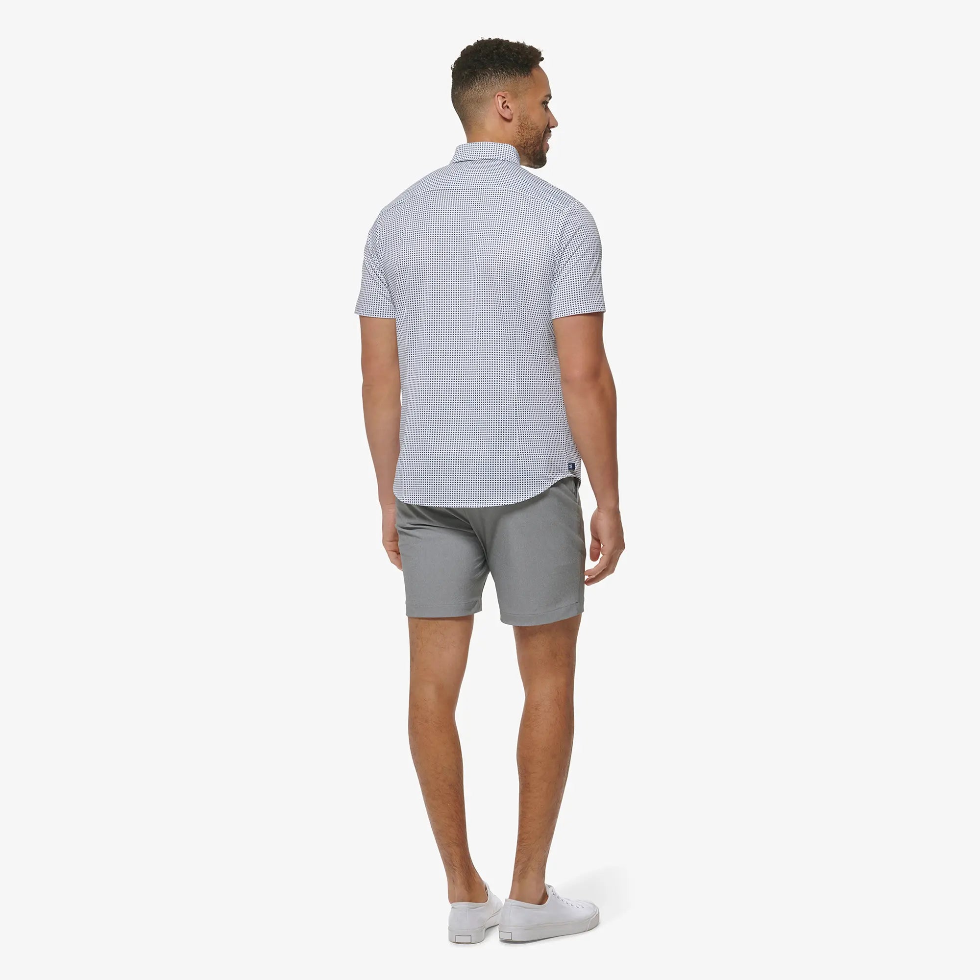 Mizzen+Main | Halyard Short Sleeve Geo Twill | White