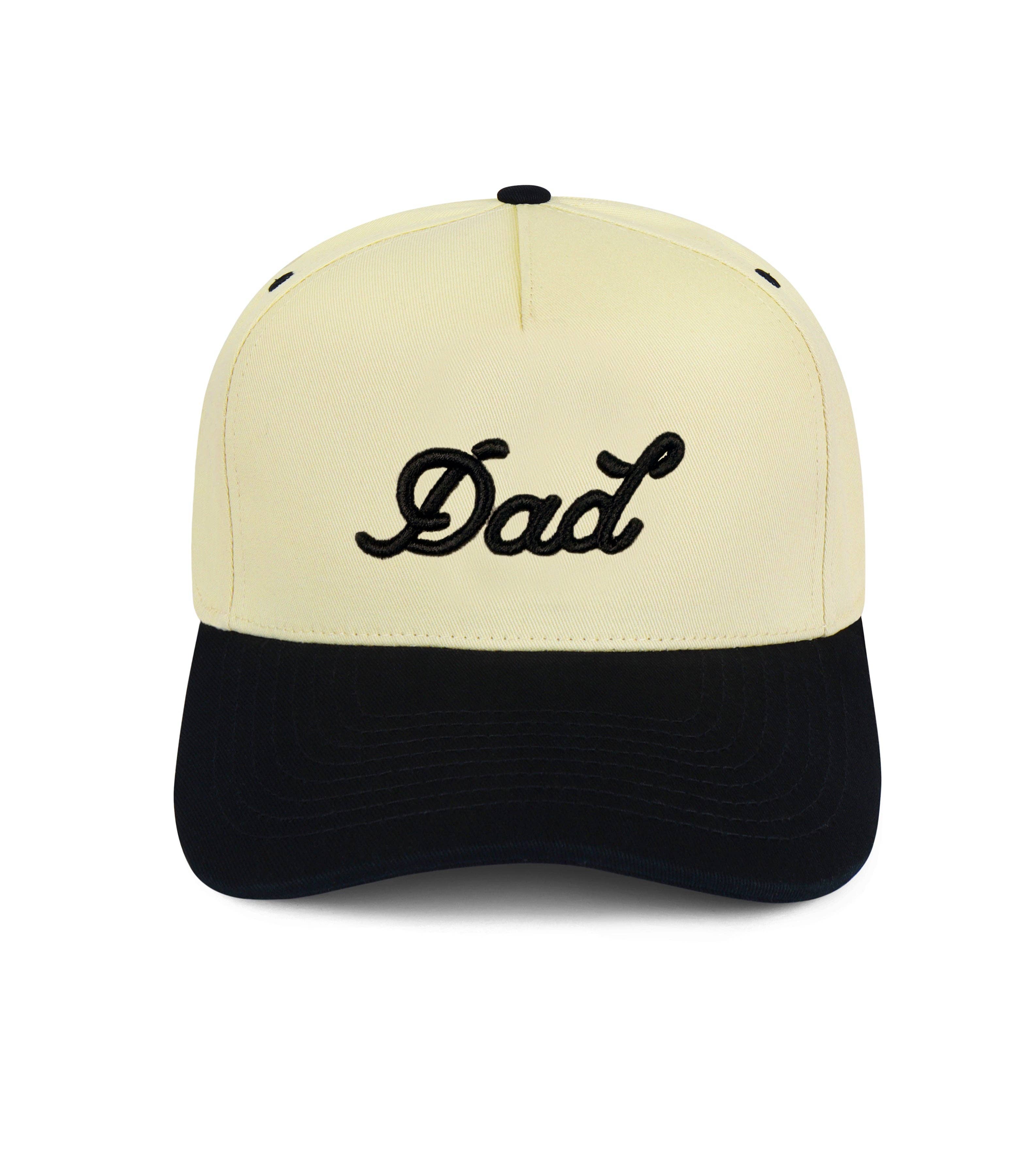 Dad Brand | Dad 3D Puff Snapback - Cream Black 5-Panel | Beige