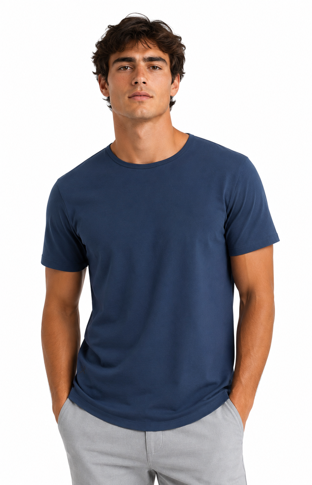 CUTS | AO Curve-Hem Tee Dark Denim | Navy