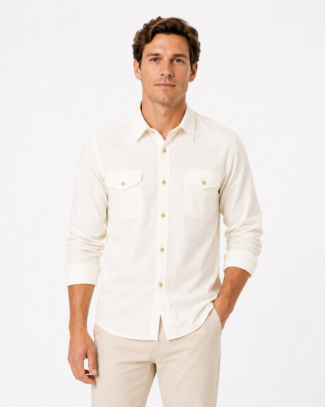 Long Wharf | SeaWell® Linen Work Shirt | White