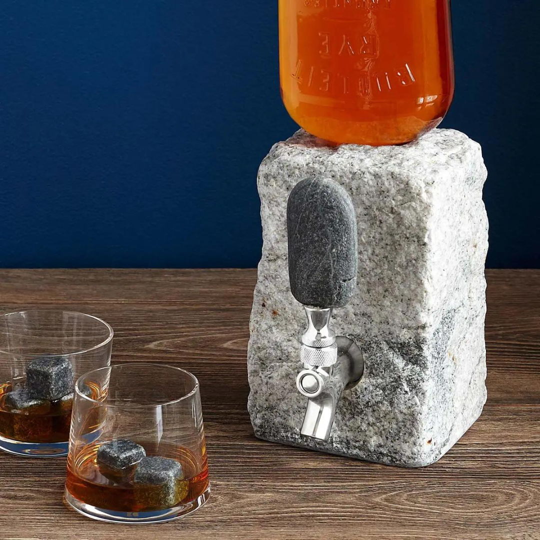Stone Drink Dispenser: Gray / Chrome