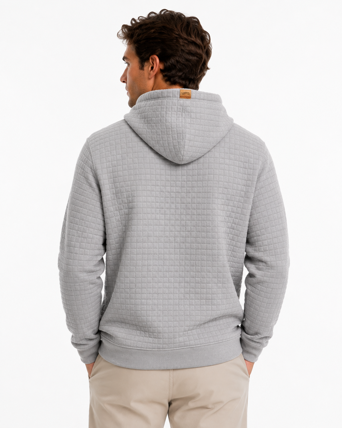 SUN DAY RED | Redwood Quilted Hoodie | Light Heather Gray