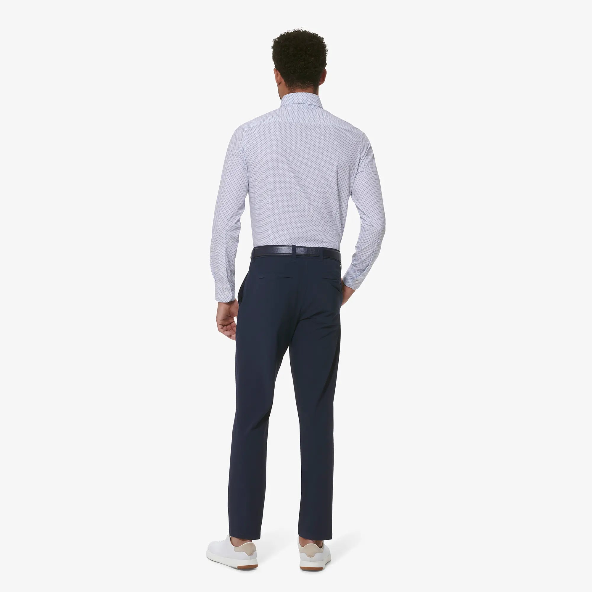 Leeward White Plus Print Dress Shirt