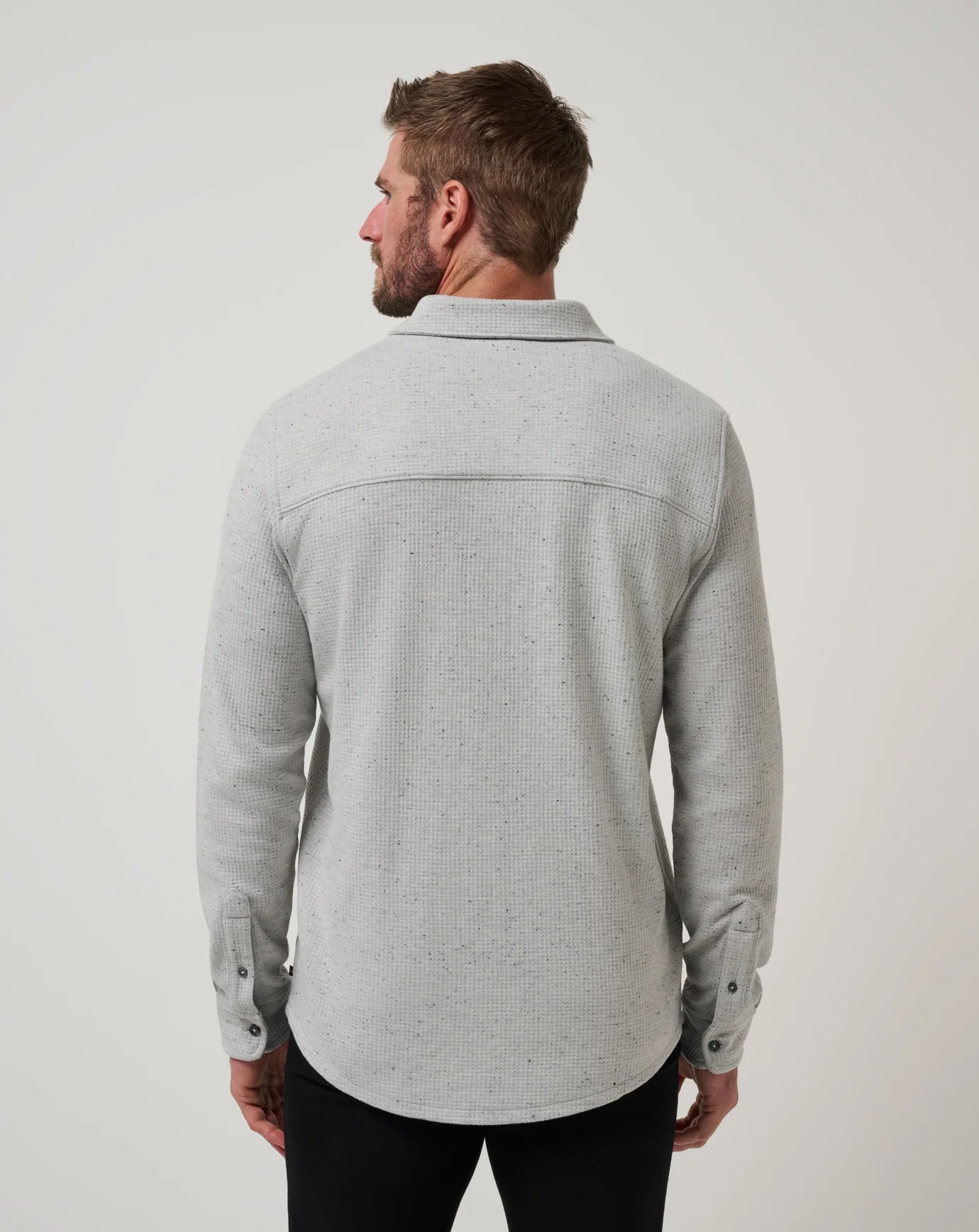 TravisMathew | Cloud Waffle Shirt Jacket Heather | Light Gray