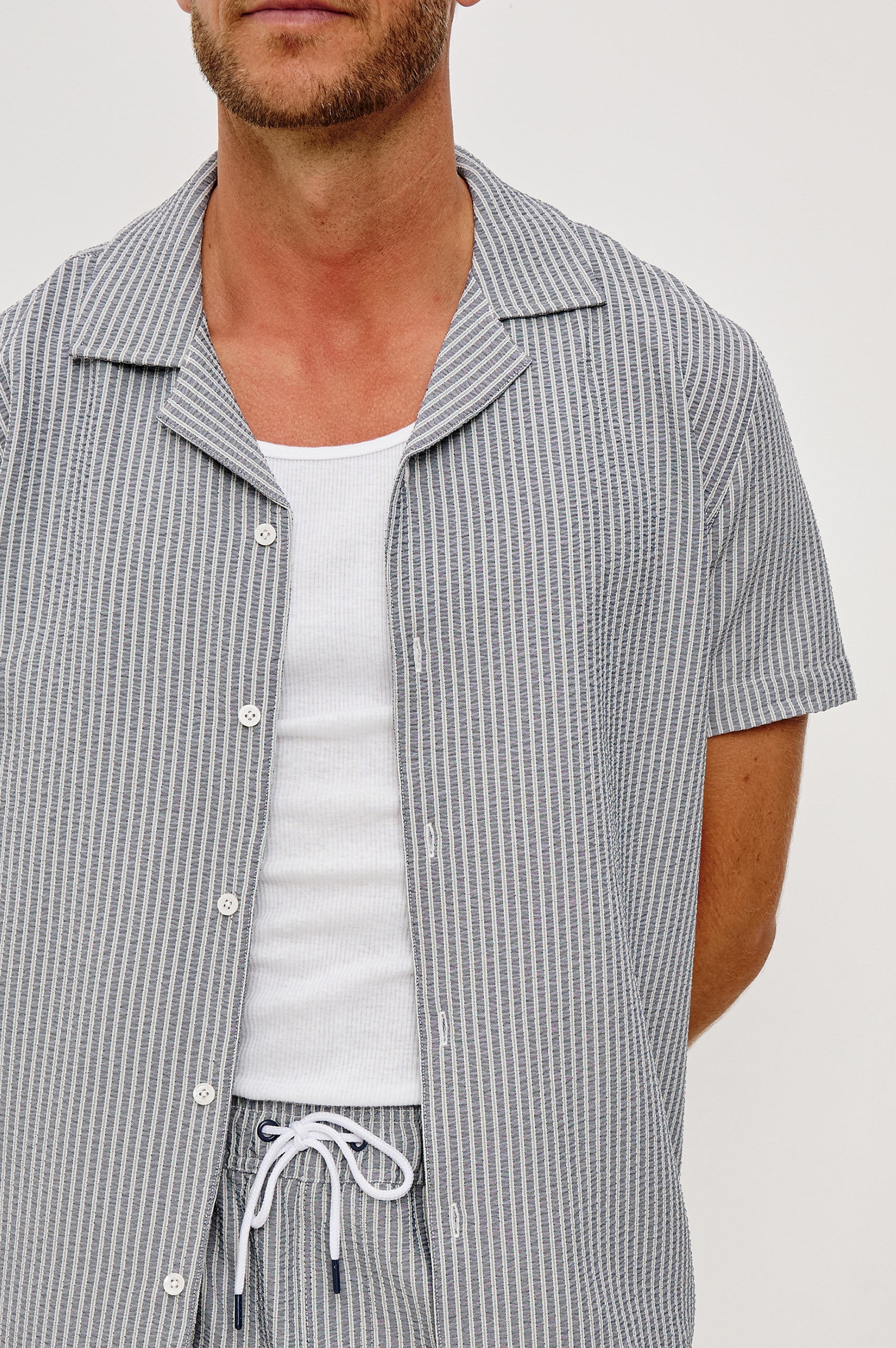 Rails | Amalfi Camp Shirt | Navy Stripe