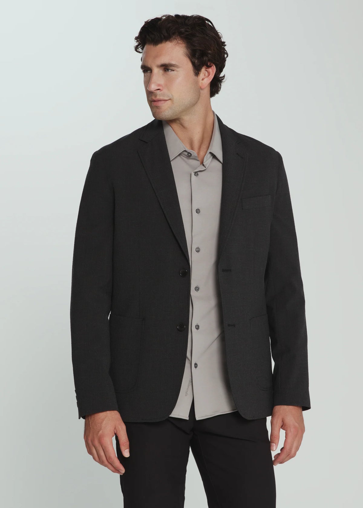 7Diamonds | Gibson Seersucker Stretch Blazer | Black