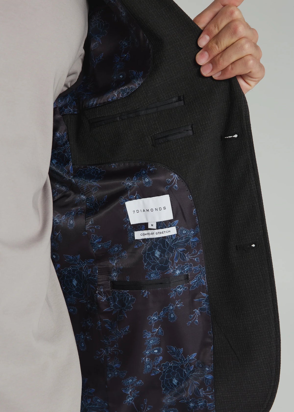 7Diamonds | Gibson Seersucker Stretch Blazer | Black