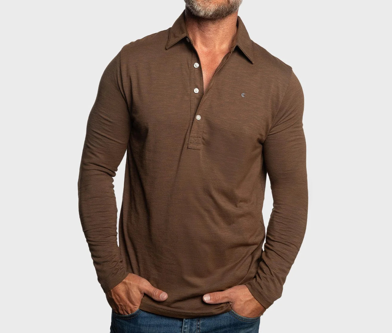 Criquet | BRRR Long Sleeve Range Polo | Brown