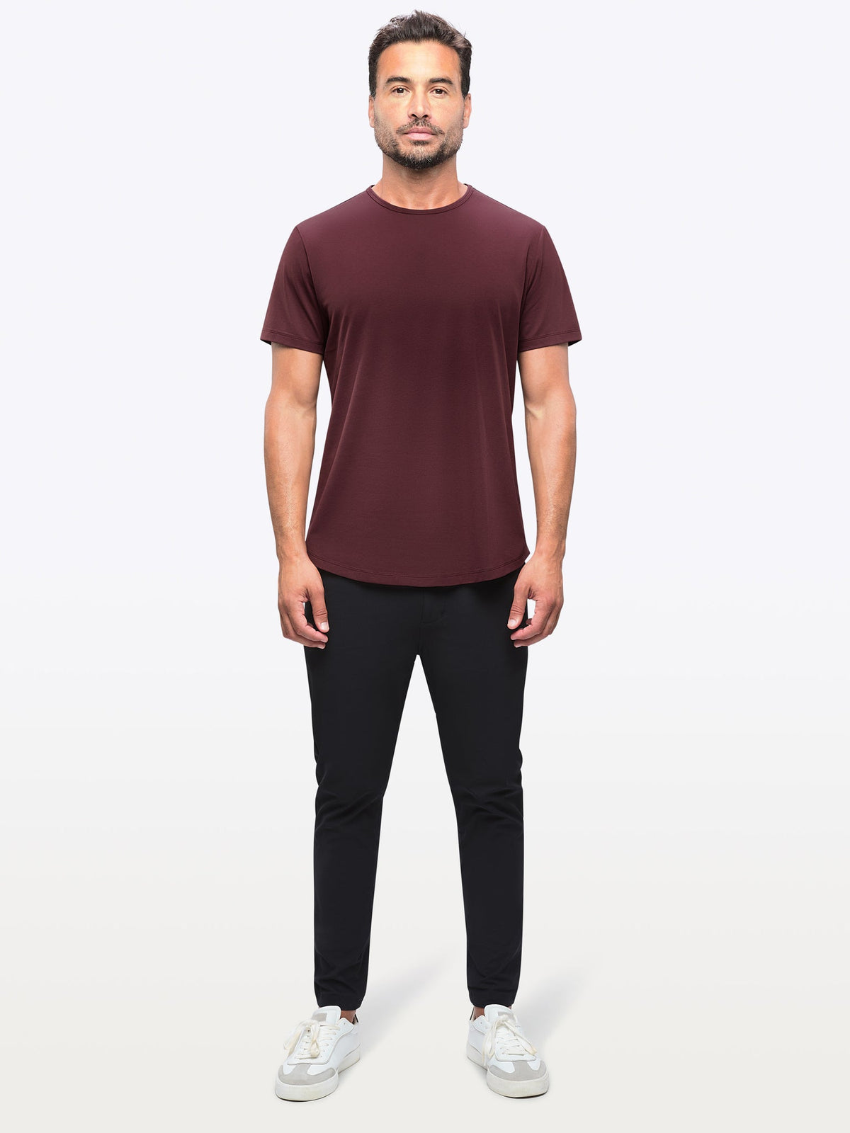 CUTS | AO Curve-Hem Tee | Deep Cranberry Red