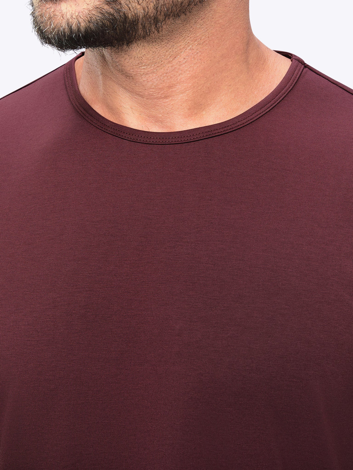 CUTS | AO Curve-Hem Tee | Deep Cranberry Red