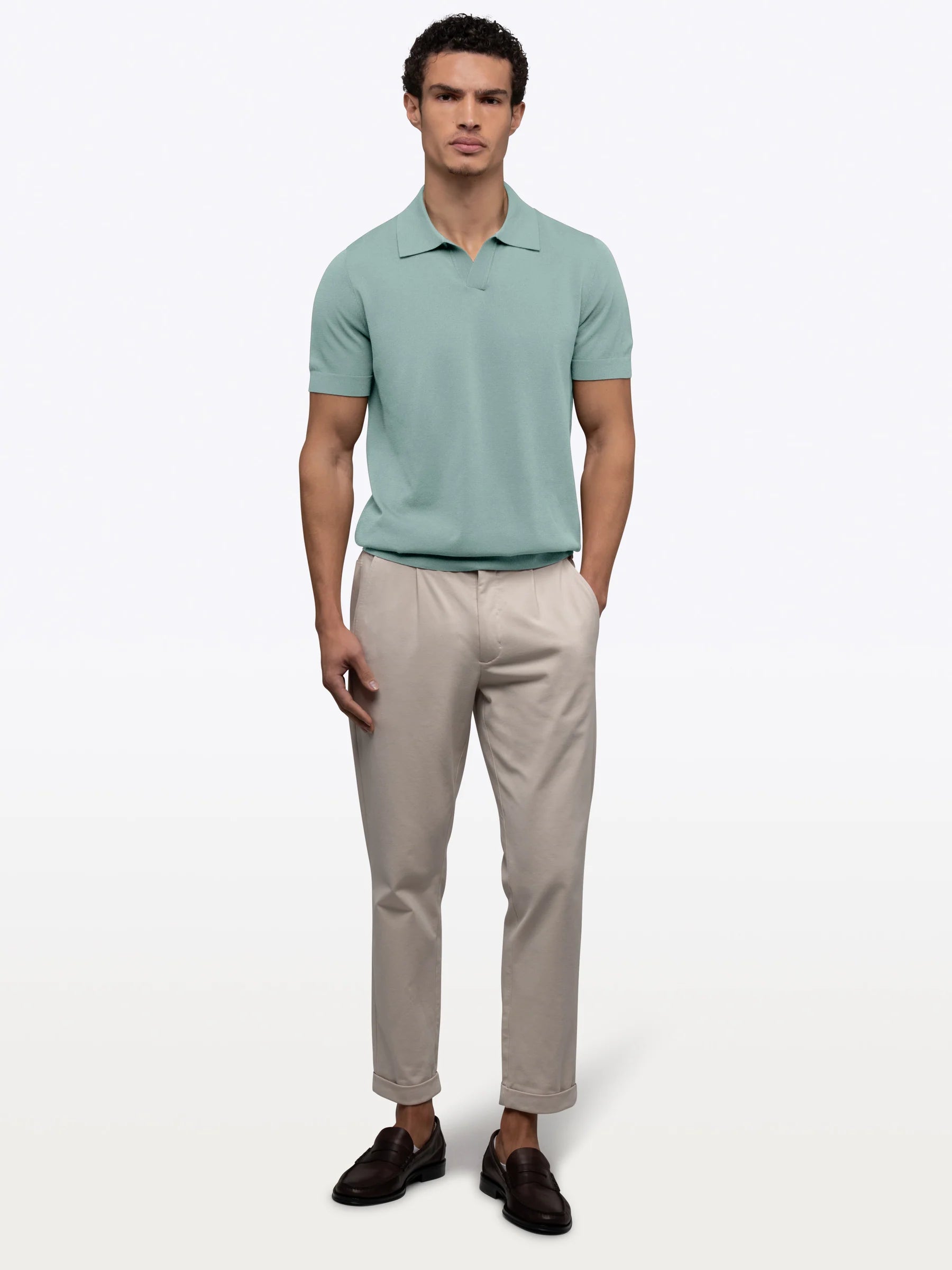 CUTS | Riviera Knit Polo Stormy Sea | Green