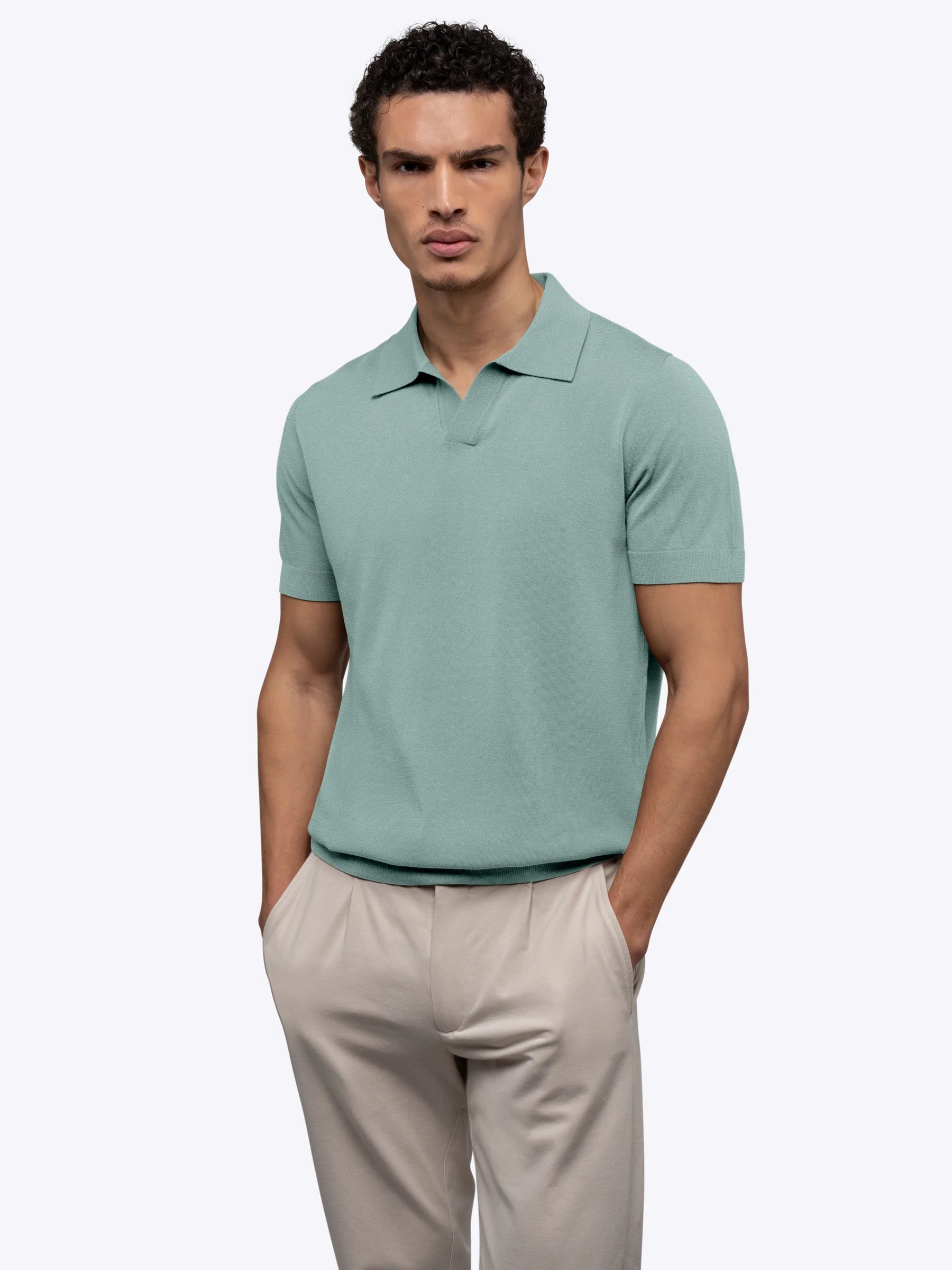 CUTS | Riviera Knit Polo Stormy Sea | Green