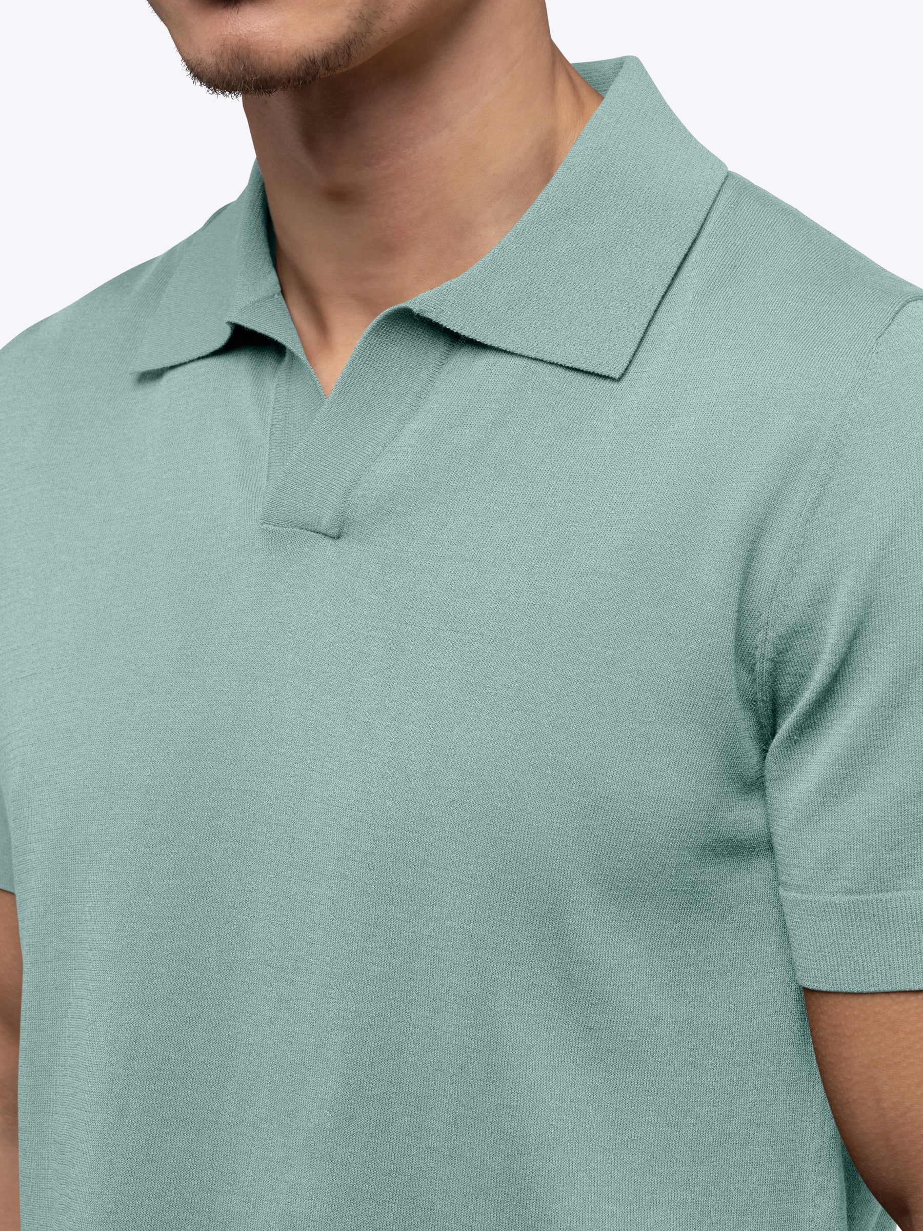 CUTS | Riviera Knit Polo Stormy Sea | Green