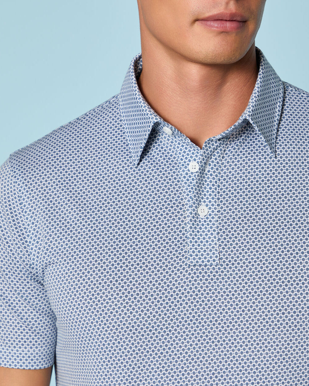 G/FORE | Mosaic All Play Stretch Knit Polo | Navy