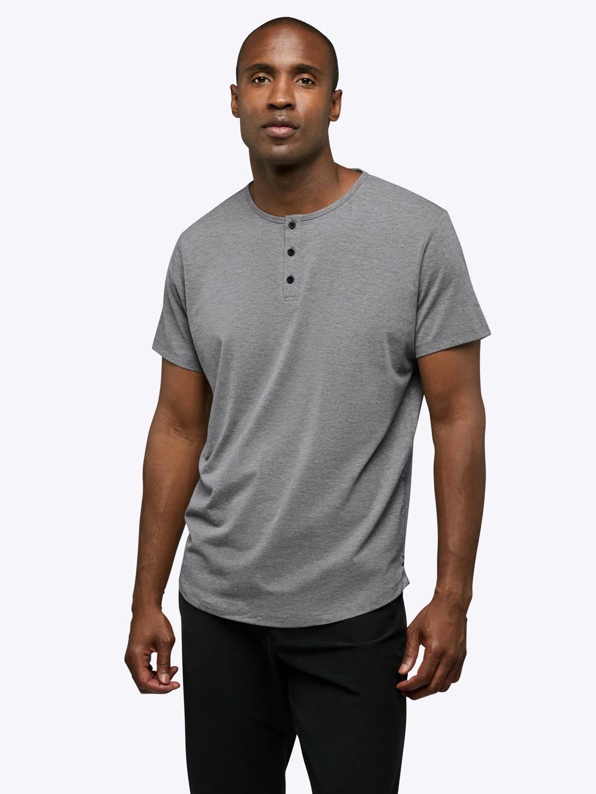 CUTS | AO Henley Curve-Hem Heather | Gray