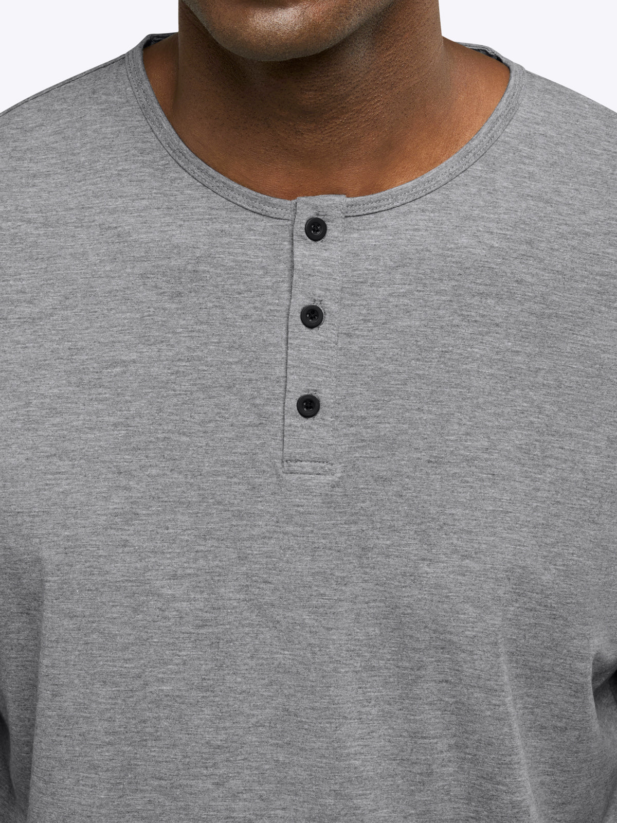 CUTS | AO Henley Curve-Hem Heather | Gray