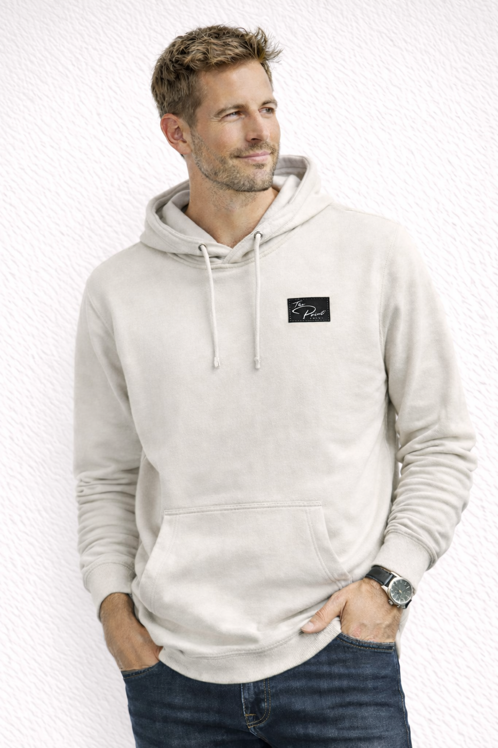 The Point | Patch Hoodie | Stone Heather
