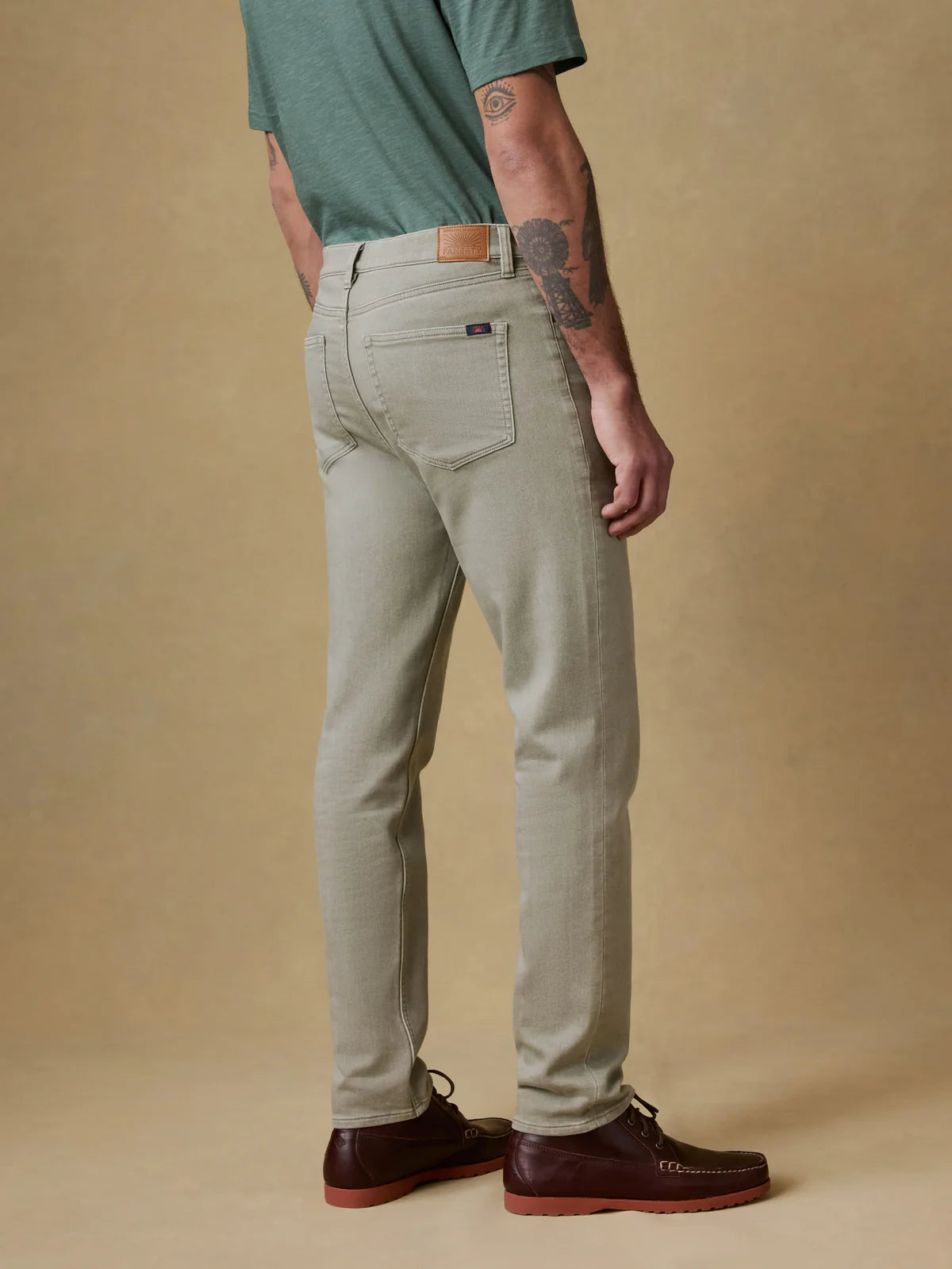 Faherty | Stretch Terry 5-Pocket Pant | Sage Green | Slim Fit