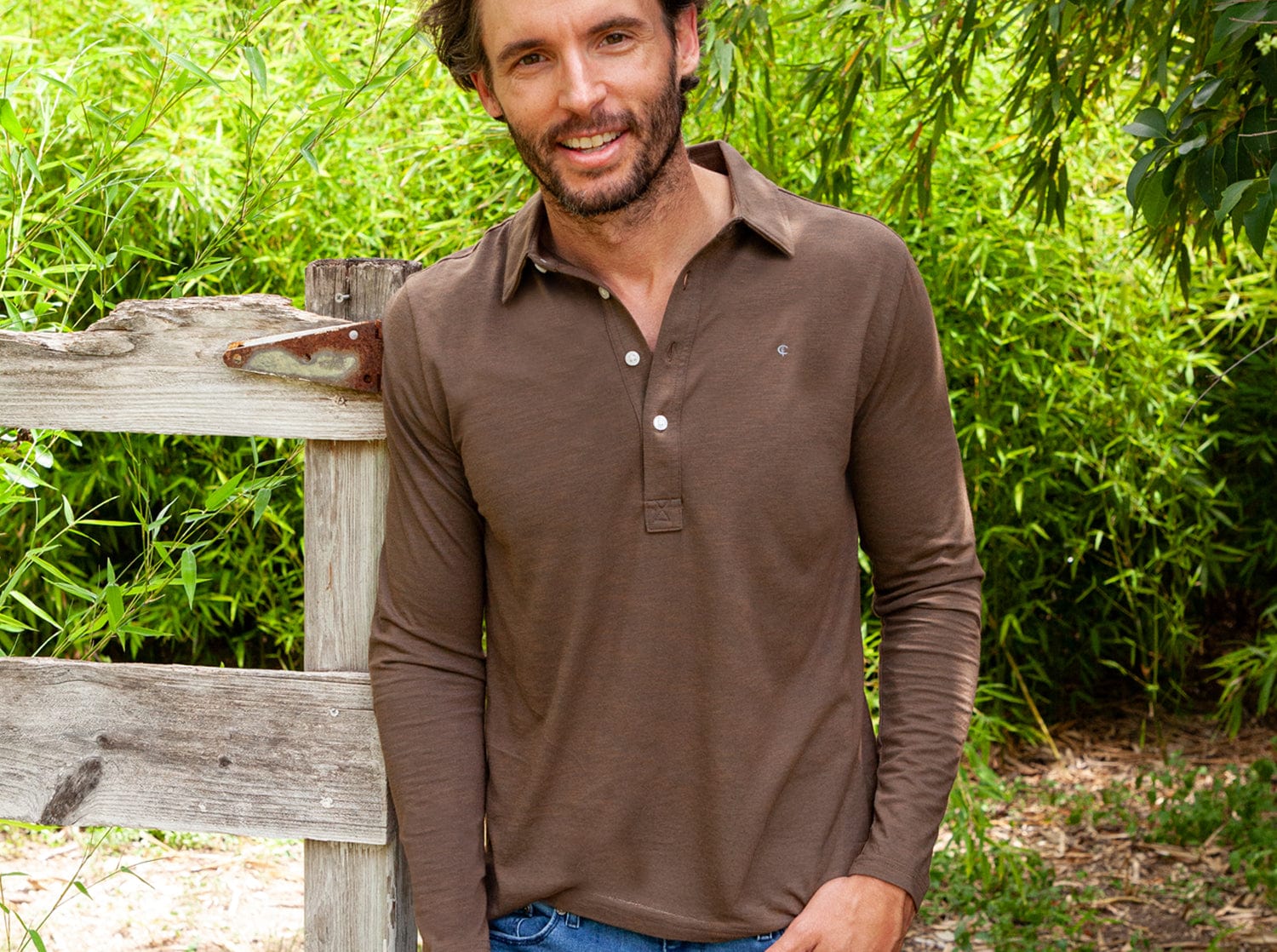 Criquet | BRRR Long Sleeve Range Polo | Brown