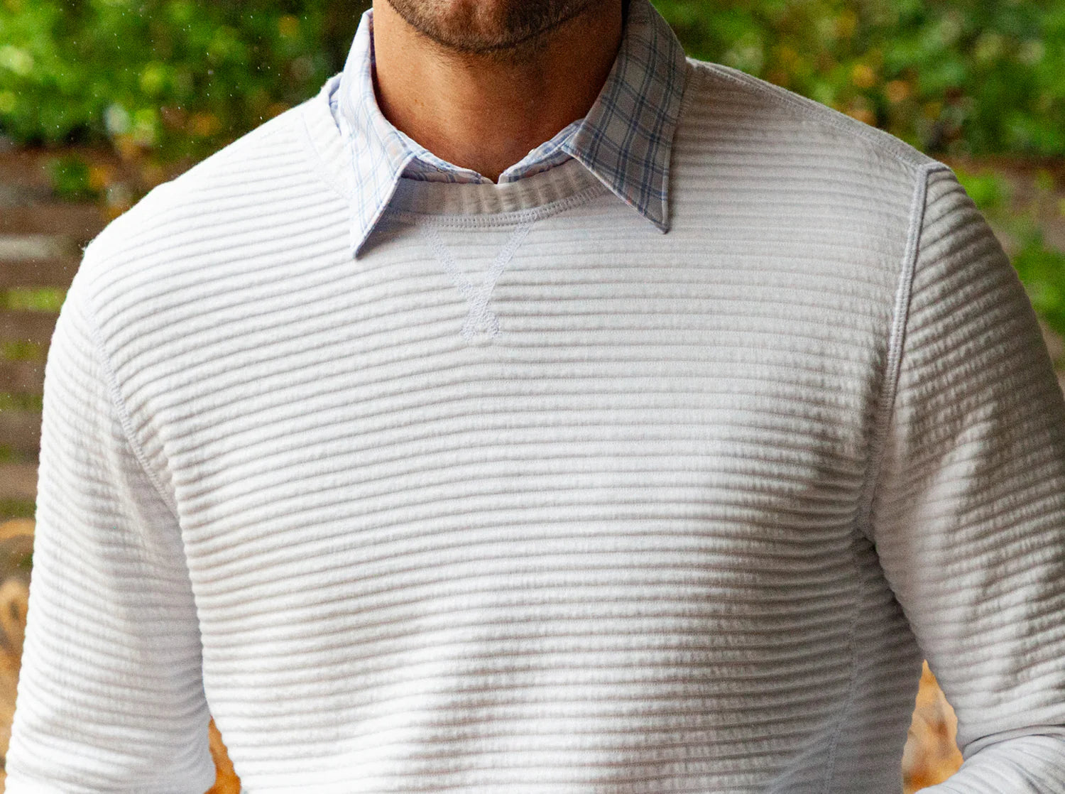 Criquet | Quilted Crew Sweatshirt | Off White