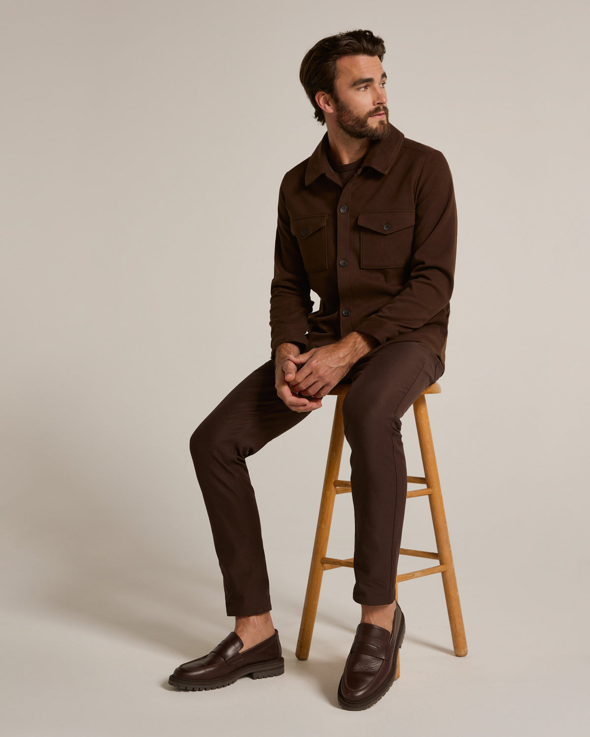 7Diamonds | Craftsman Twill Shacket | Walnut Brown