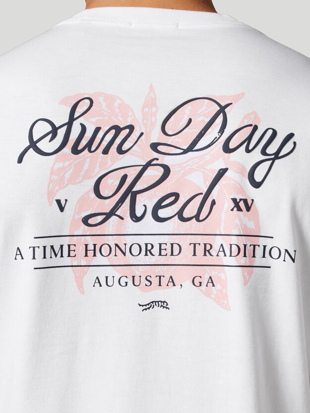 SUN DAY RED | The Legend Pima Cotton Graphic T-Shirt | White
