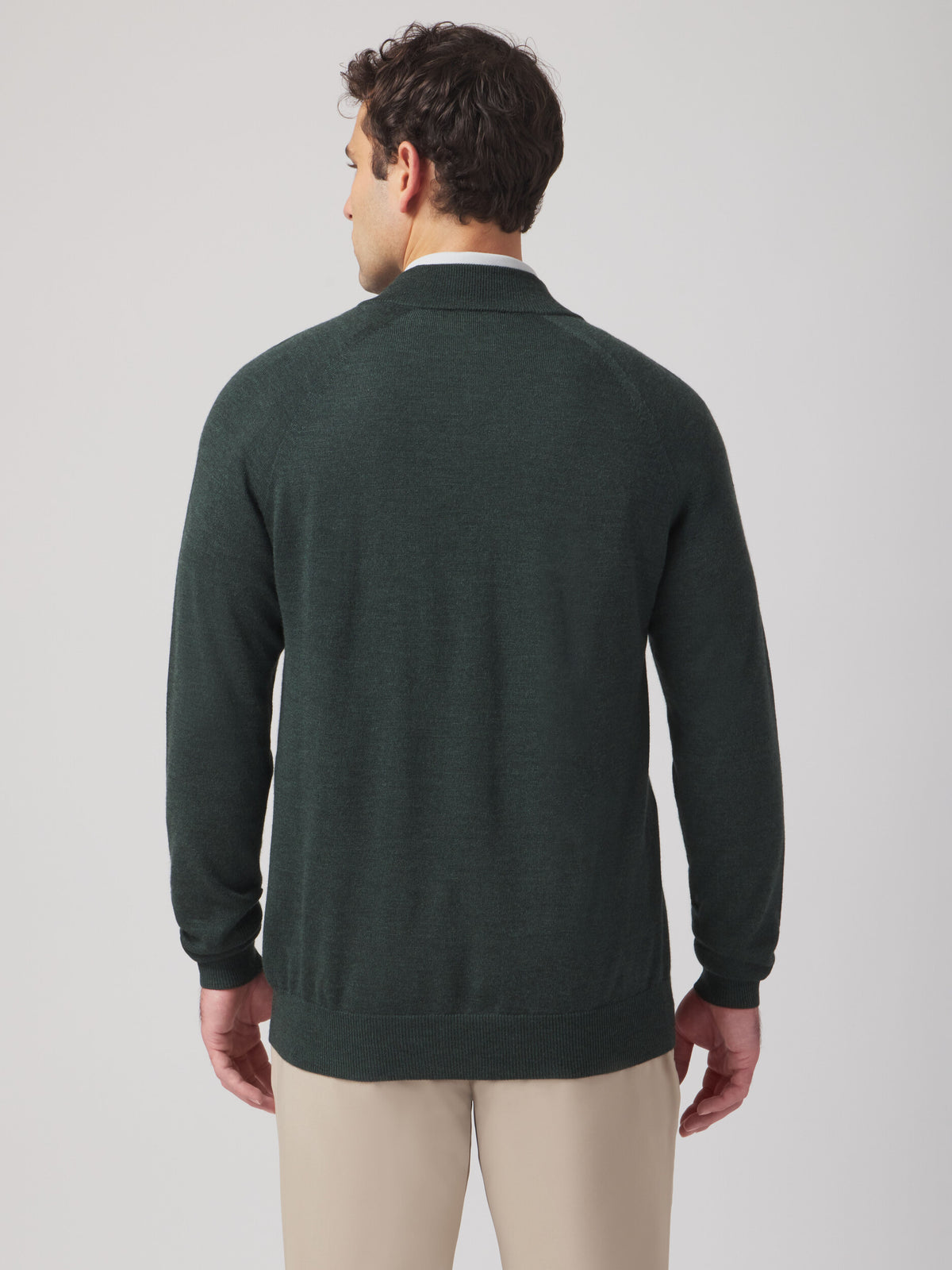 Sun Day Red | 3D Merino Wool Quarter Zip | Deep Forest Green