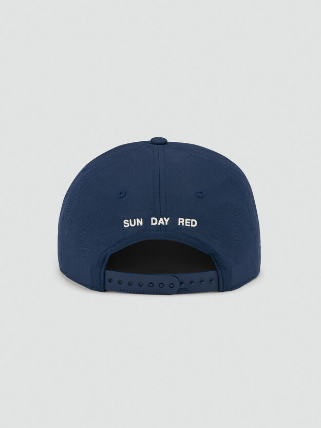 SUN DAY RED | Pioneer Performance Rope 5 Panel Snapback Hat | Navy