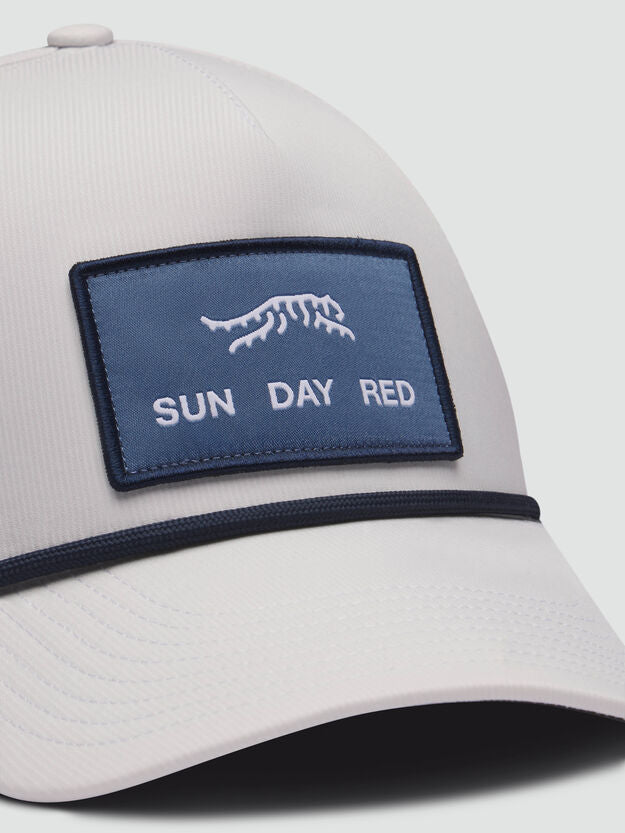 SUN DAY RED | Pioneer Performance Rope 5 Panel Snapback Hat | Cloud Gray
