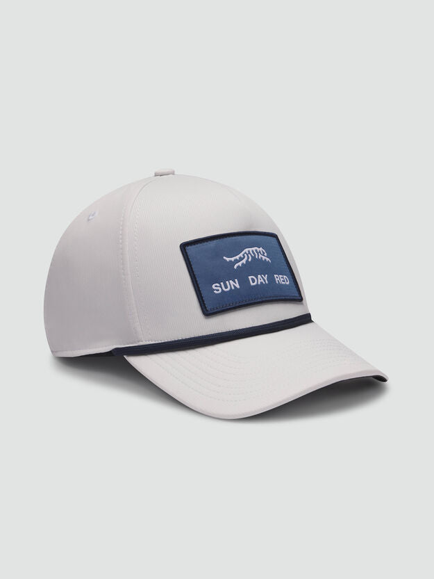SUN DAY RED | Pioneer Performance Rope 5 Panel Snapback Hat | Cloud Gray