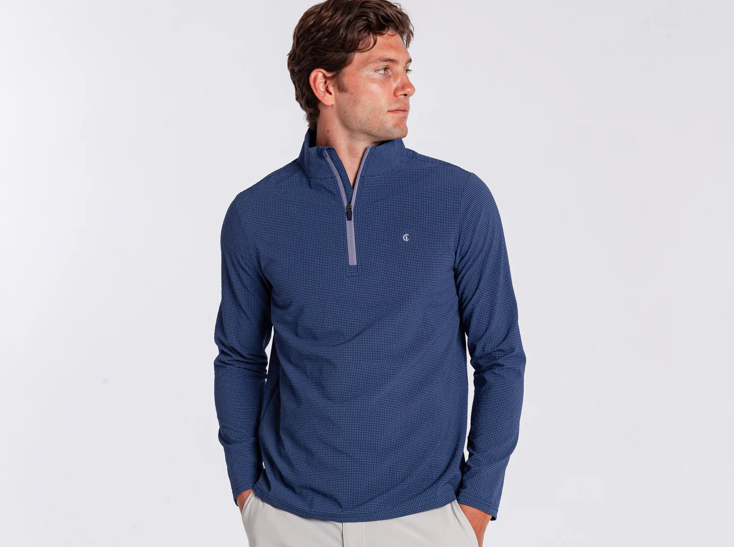 Criquet | Seersucker Performance Pullover | Navy