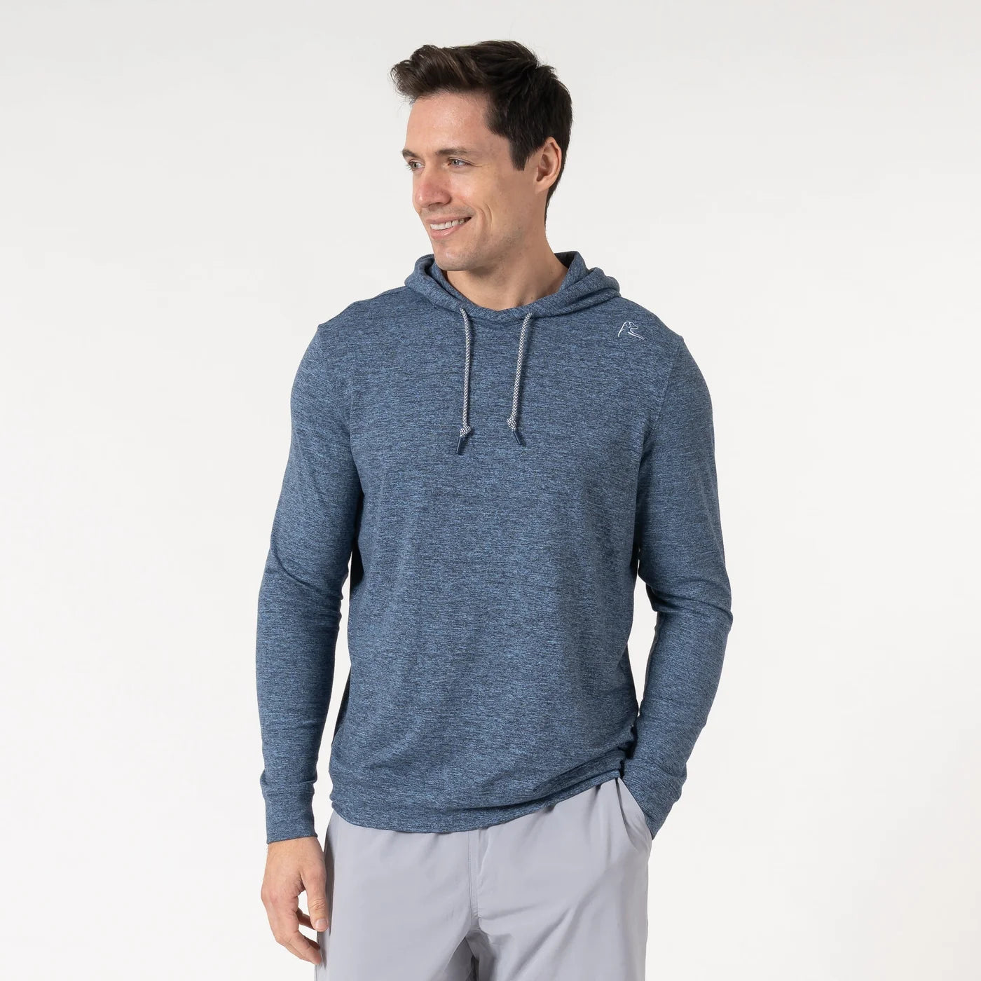 Rhoback | Hesi Performance Hoodie | Heather Zone Blue