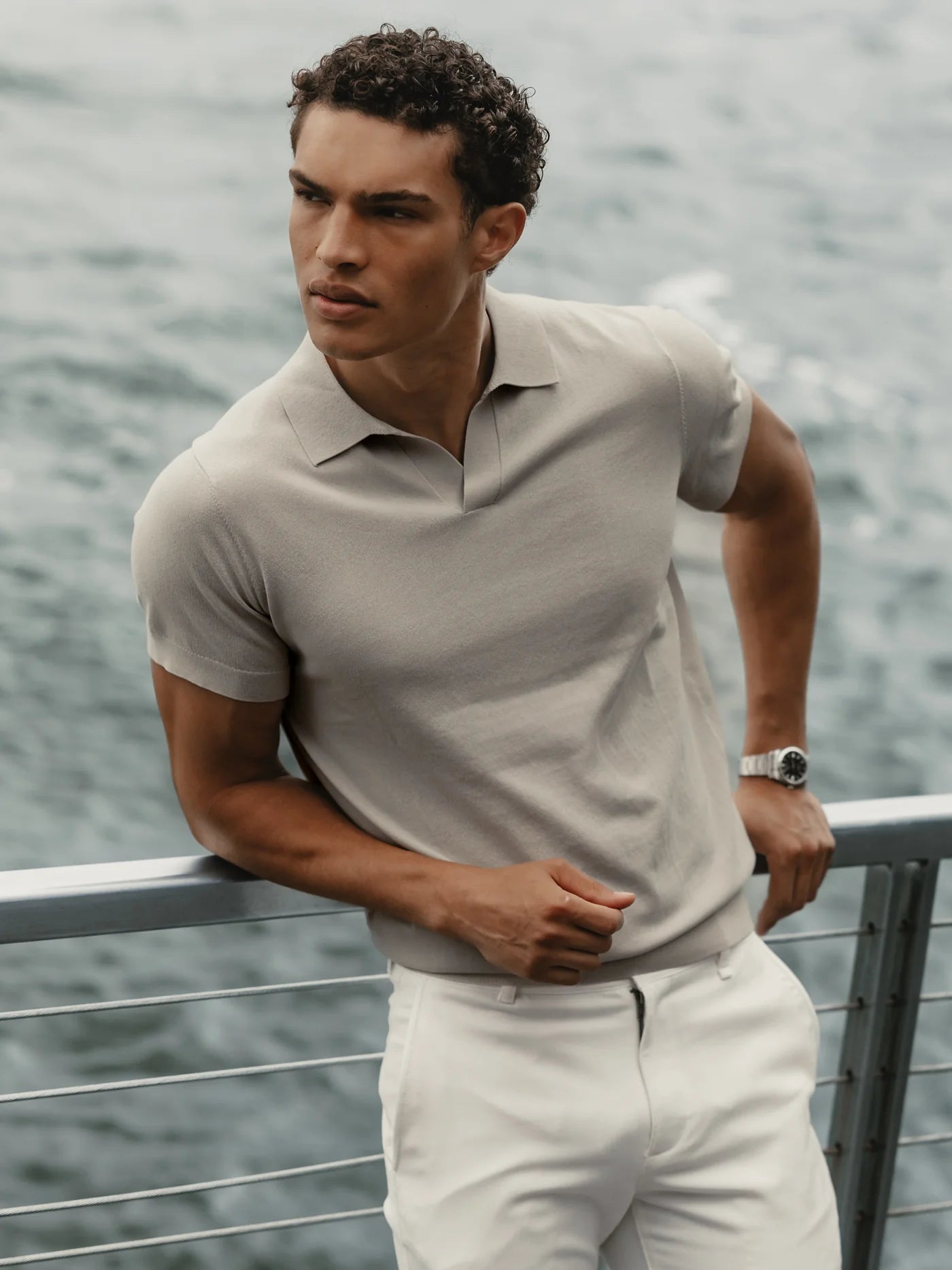 CUTS | Riviera Knit Polo Morning Dove | Gray