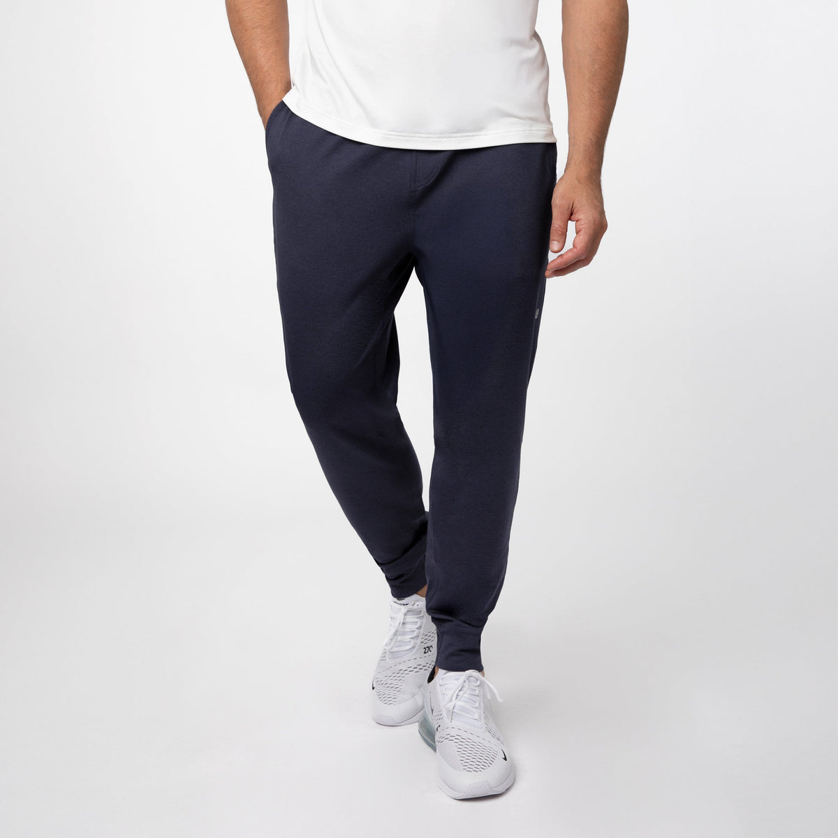 Rhoback Sprint Performance Jogger in Heather Fleet Navy