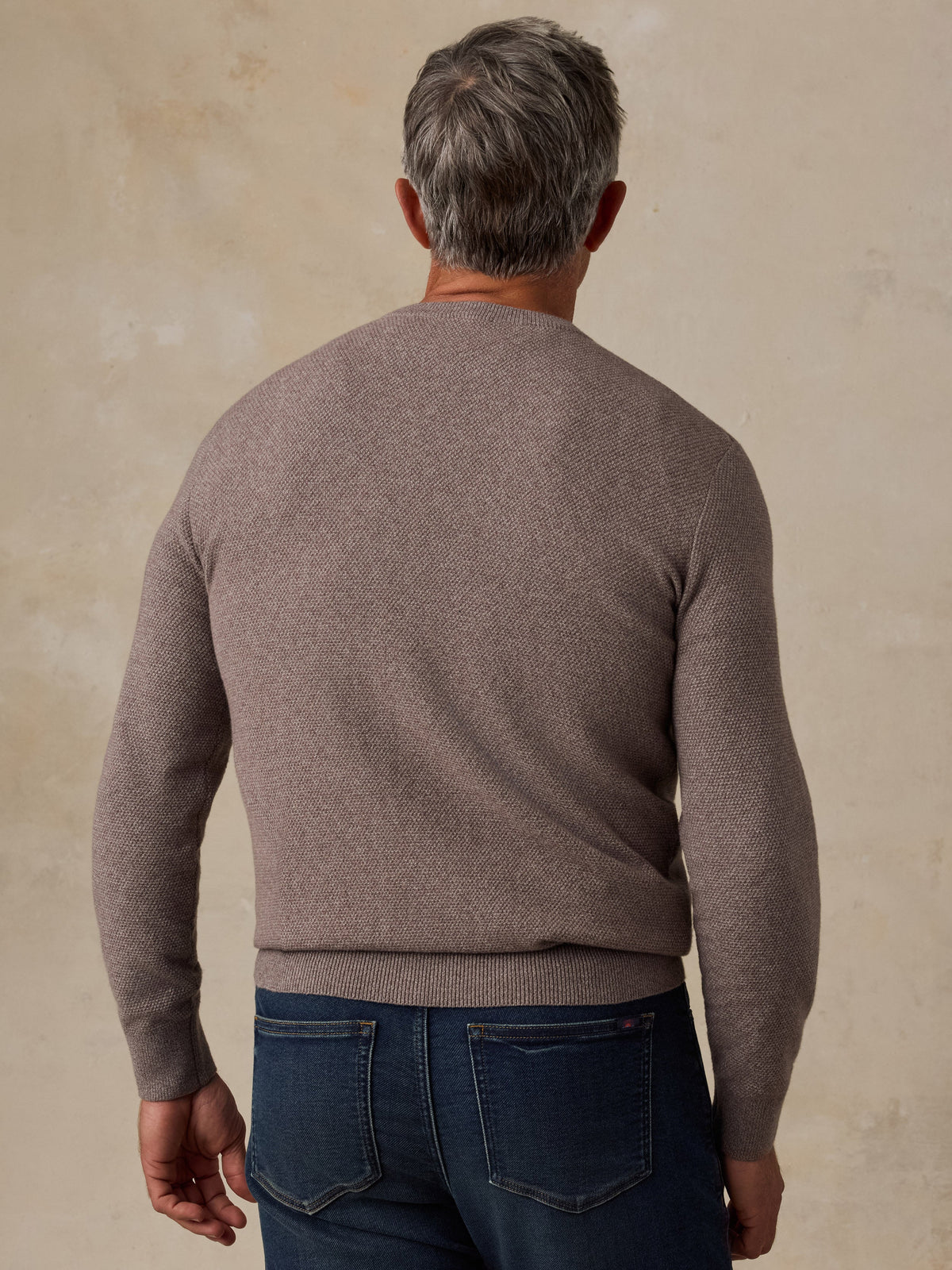 Faherty | Jackson Crew Sweater | Ironwood Heather Brown