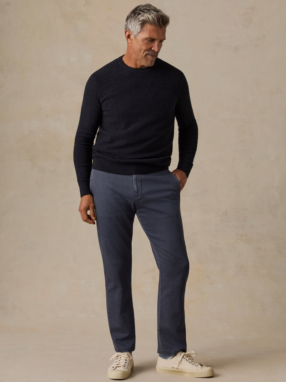 Faherty | Jackson Crew Sweater | Wolf Black Heather