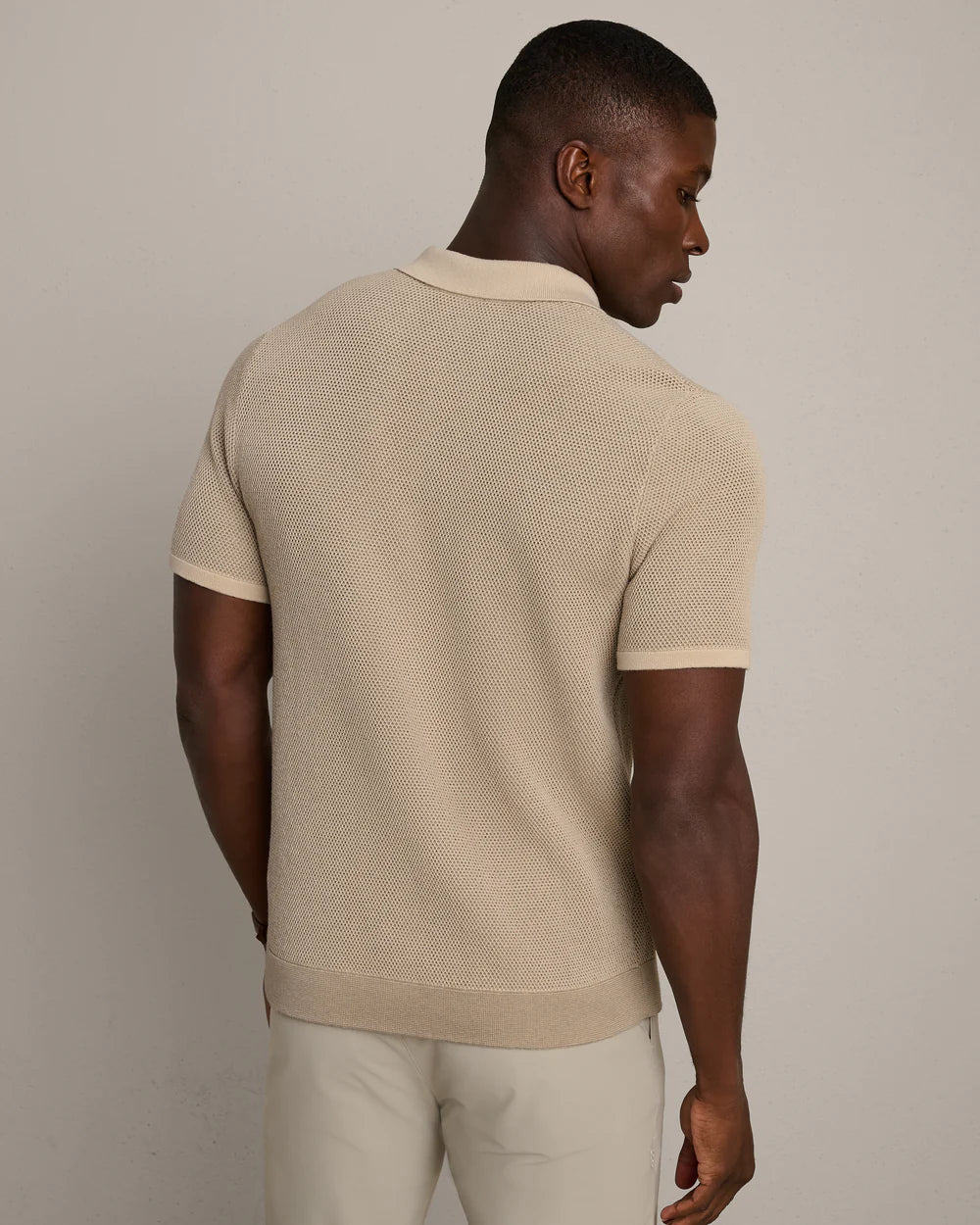 Rhone | Mercer Knit Polo | Beige