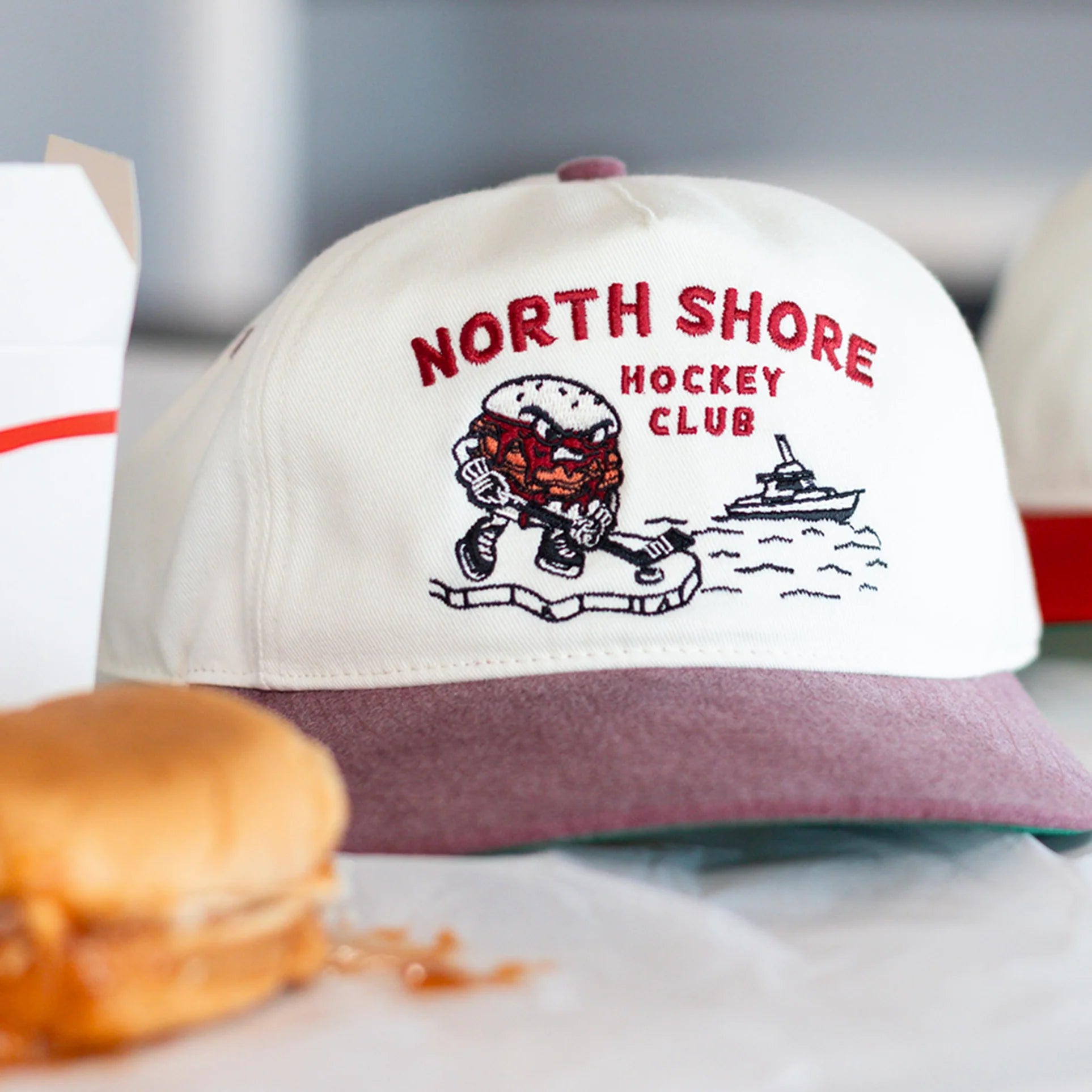 Celly Hockey Co. | North Shore Hockey Club Snapback | Beige/Red