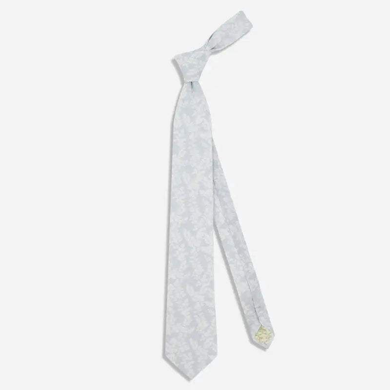 Tie Bar | Laura Ashley X The Tie Bar Waxham Leaves Dusty Sky Tie | Blue