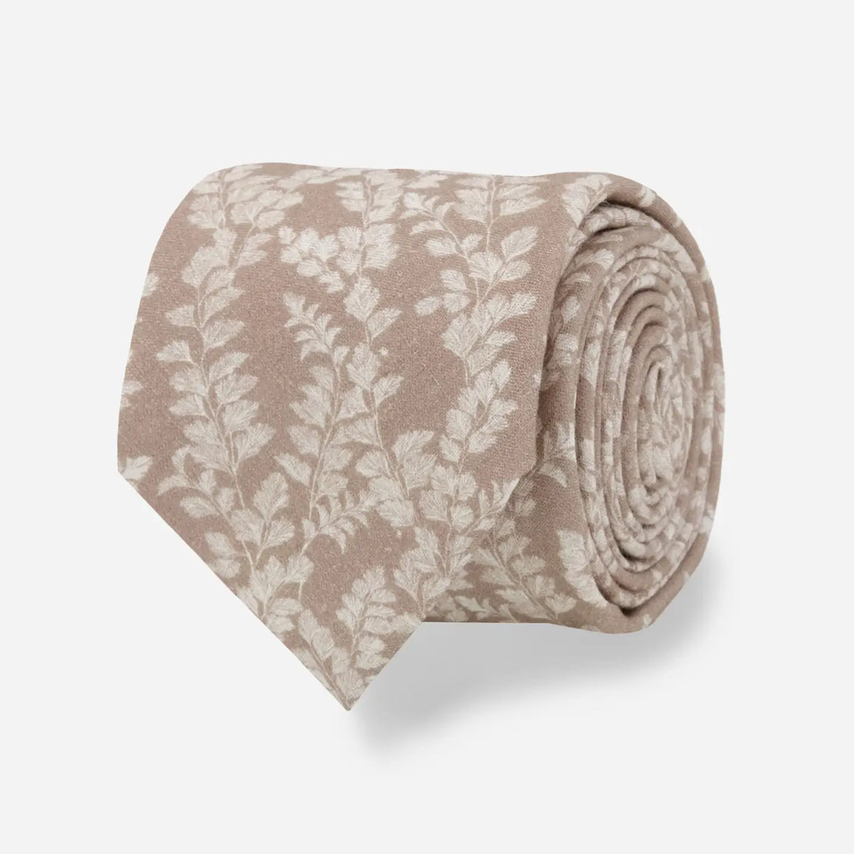 Tie Bar | Laura Ashley X The Tie Bar Waxham Leaves Driftwood Tie | Brown