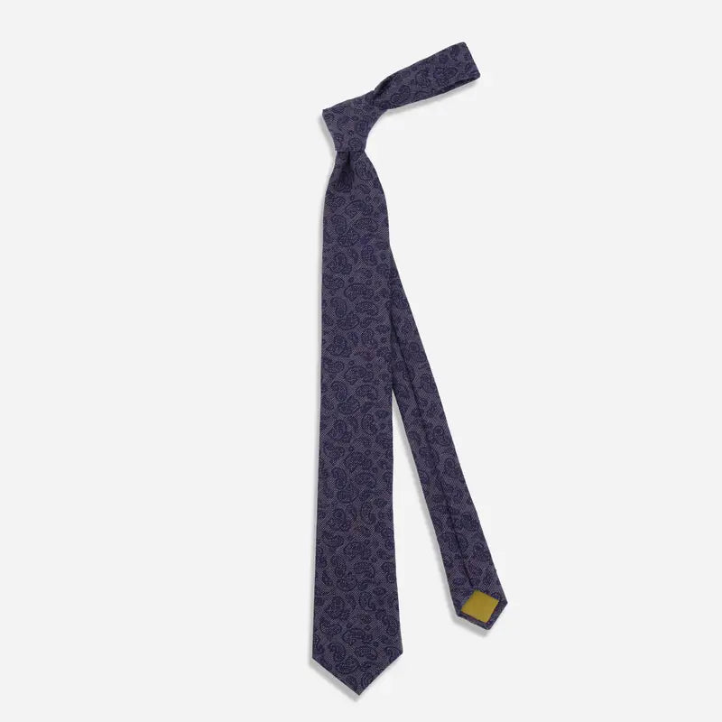 Tie Bar | Salerno Paisley Navy Tie | Navy