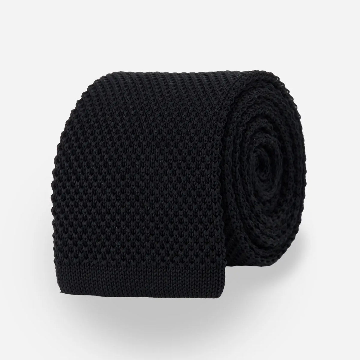 Tie Bar | Silk Knit Black Tie | Black