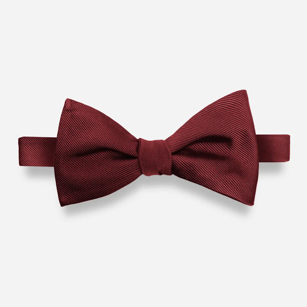 Tie Bar | Grosgrain Solid Burgundy Bow Tie | Red