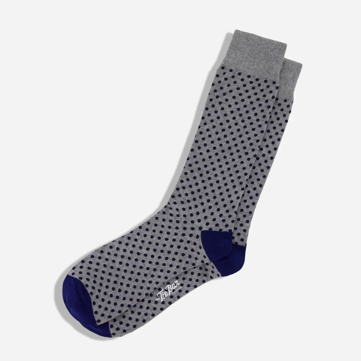Tie Bar | Pindot Dress Socks | Gray