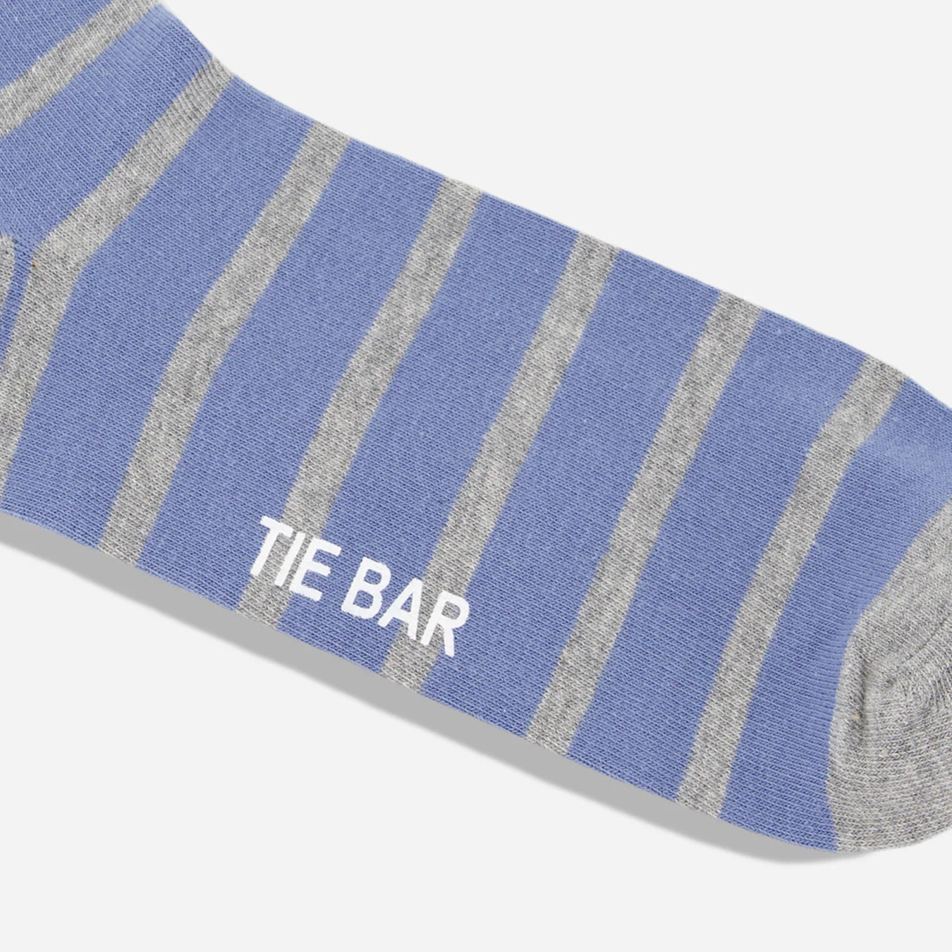 Tie Bar | Trad Stripe Slate Dress Socks | Blue