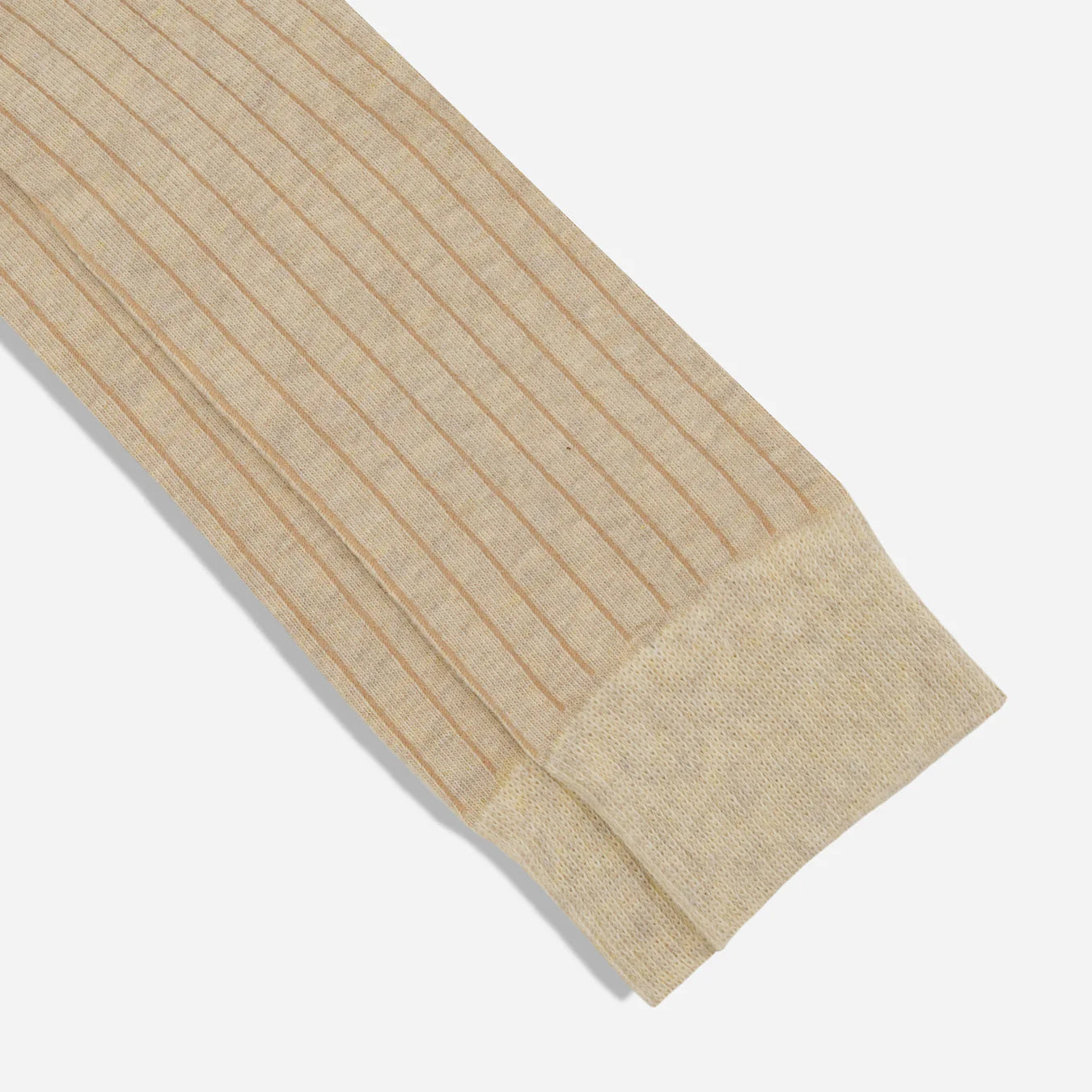 Tie Bar | Wide Ribbed Heather Oat Dress Socks | Beige