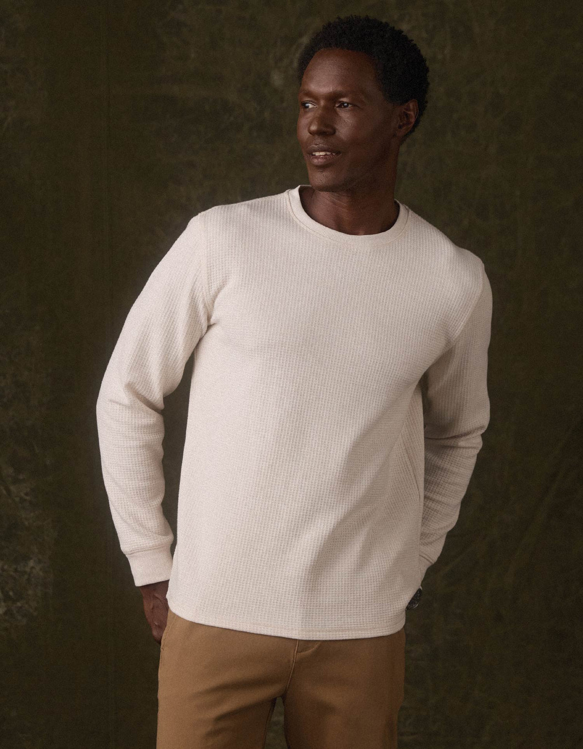 The Normal Brand | Vintage Thermal Crew Fossil | Beige